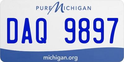 MI license plate DAQ9897