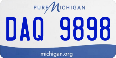 MI license plate DAQ9898