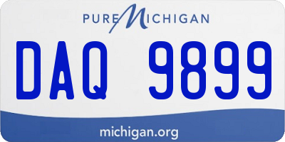 MI license plate DAQ9899
