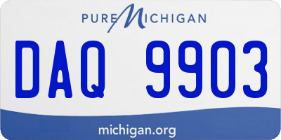 MI license plate DAQ9903