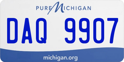 MI license plate DAQ9907