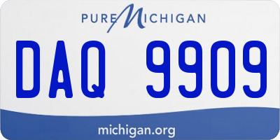 MI license plate DAQ9909