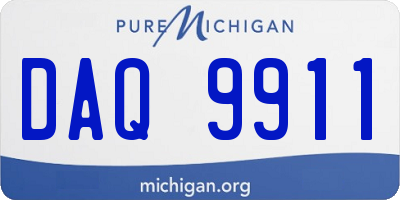 MI license plate DAQ9911