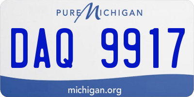 MI license plate DAQ9917
