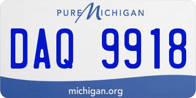 MI license plate DAQ9918