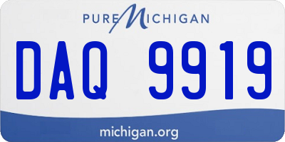 MI license plate DAQ9919