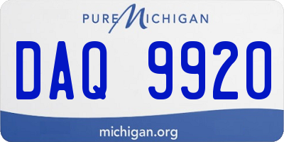 MI license plate DAQ9920