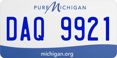 MI license plate DAQ9921