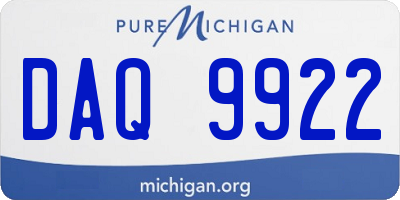 MI license plate DAQ9922