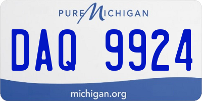 MI license plate DAQ9924
