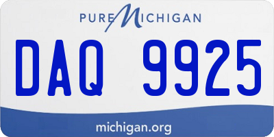 MI license plate DAQ9925
