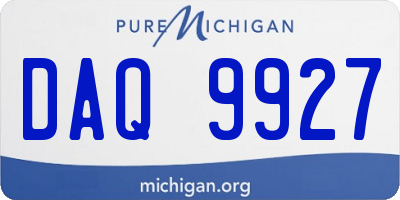 MI license plate DAQ9927