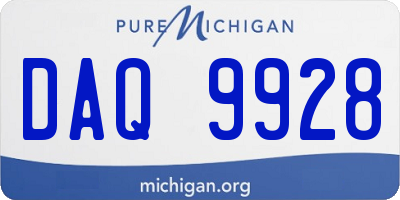 MI license plate DAQ9928