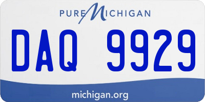 MI license plate DAQ9929