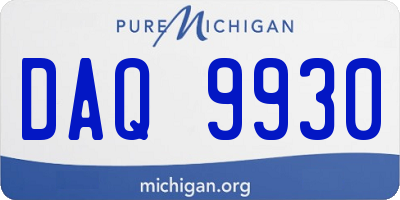 MI license plate DAQ9930