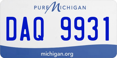 MI license plate DAQ9931