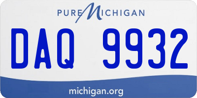 MI license plate DAQ9932