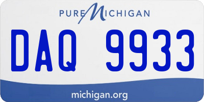 MI license plate DAQ9933