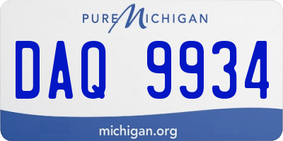 MI license plate DAQ9934