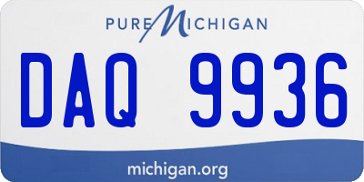MI license plate DAQ9936
