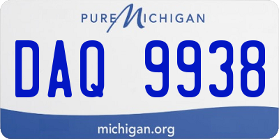 MI license plate DAQ9938