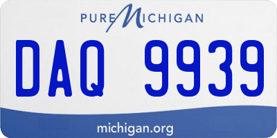 MI license plate DAQ9939