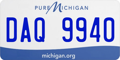 MI license plate DAQ9940
