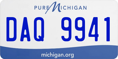 MI license plate DAQ9941