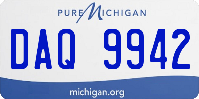 MI license plate DAQ9942