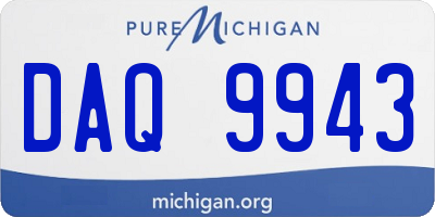 MI license plate DAQ9943