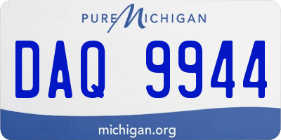 MI license plate DAQ9944
