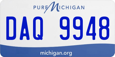MI license plate DAQ9948