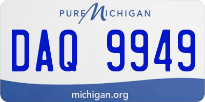 MI license plate DAQ9949