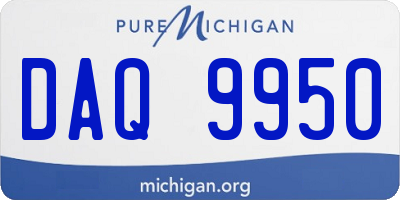 MI license plate DAQ9950