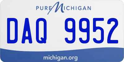 MI license plate DAQ9952