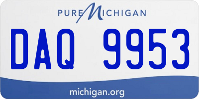 MI license plate DAQ9953