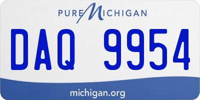 MI license plate DAQ9954