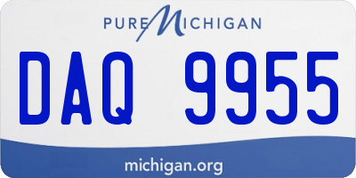MI license plate DAQ9955