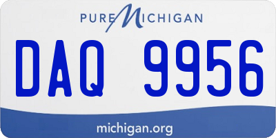 MI license plate DAQ9956