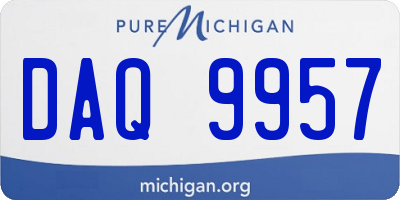 MI license plate DAQ9957