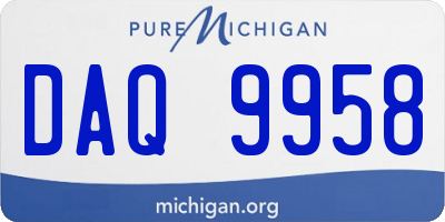 MI license plate DAQ9958