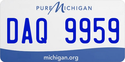 MI license plate DAQ9959