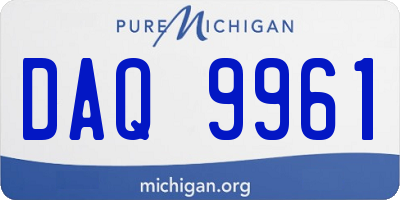 MI license plate DAQ9961