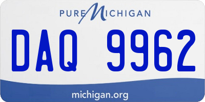 MI license plate DAQ9962