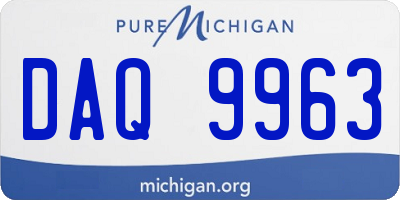 MI license plate DAQ9963