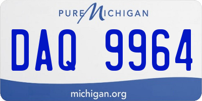 MI license plate DAQ9964