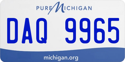MI license plate DAQ9965