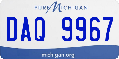 MI license plate DAQ9967