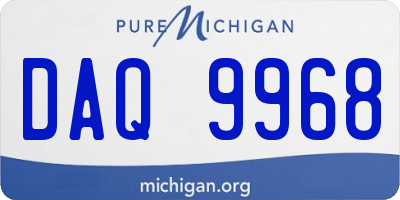 MI license plate DAQ9968