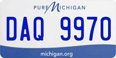 MI license plate DAQ9970